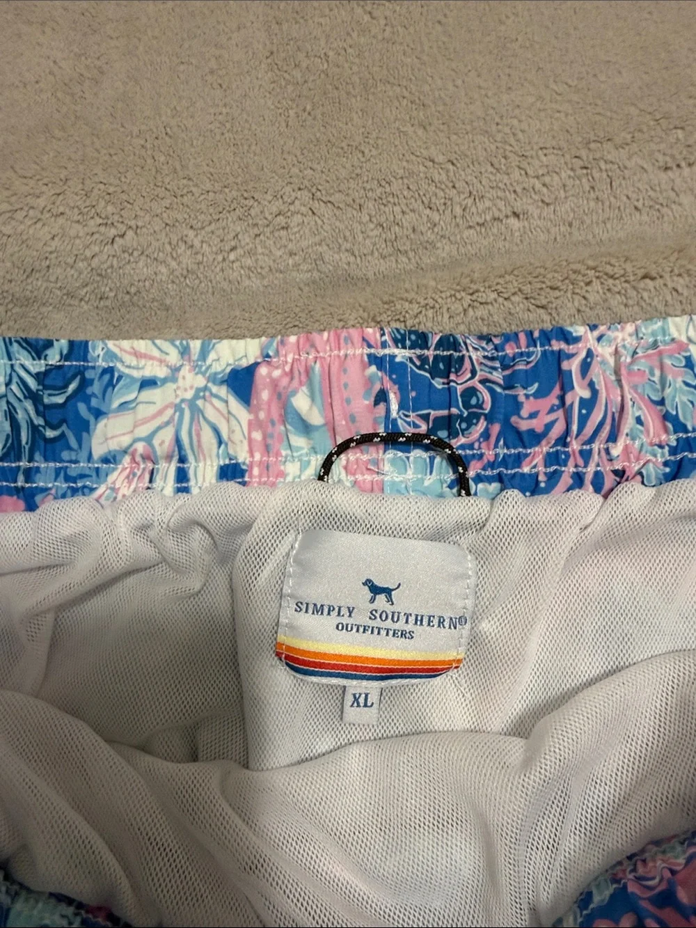 Simply Southern Blue Floral & Starfish Print Athletic Shorts